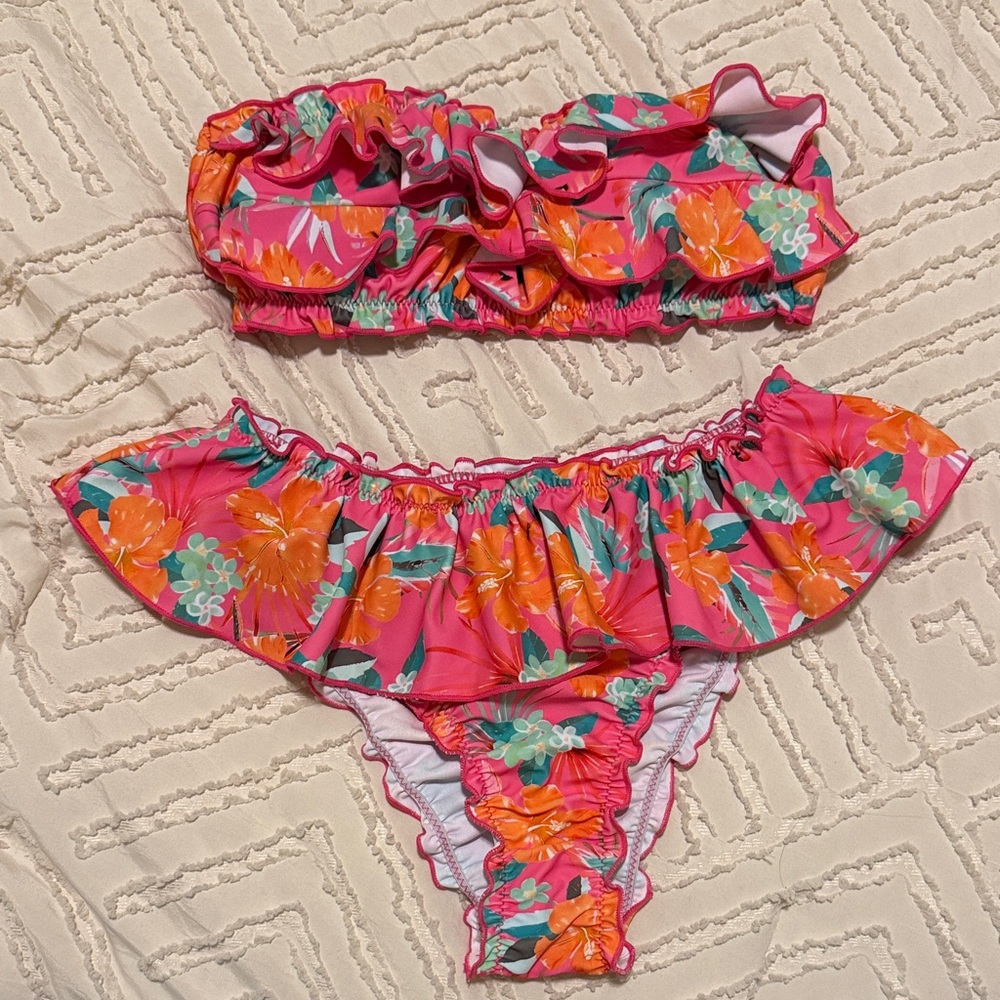 Amazon Pink Floral Bikini Set